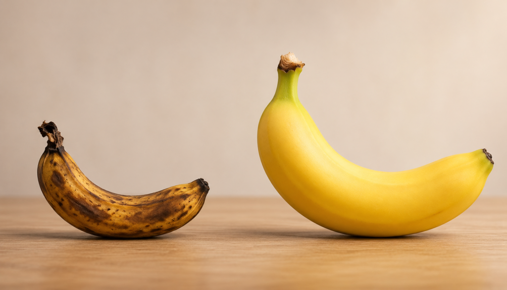 Comparação de bananas para representar o preenchimento peniano