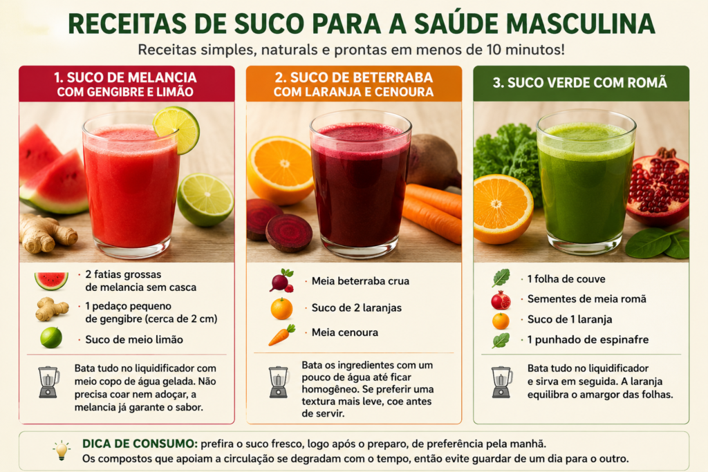 Receitas de suco para a saúde masculina